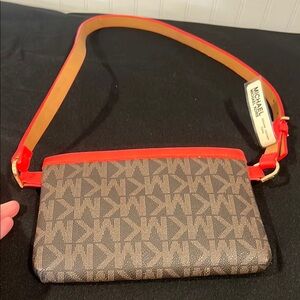 Michael Kors Brown and Red Crossbody Bag